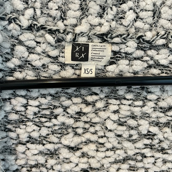 LIRA Extra Small/Small Black and White Extra Long Miranda Cardigan Sweater - Picture 3 of 8